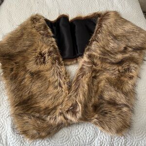Faux Fur Brown Shawl